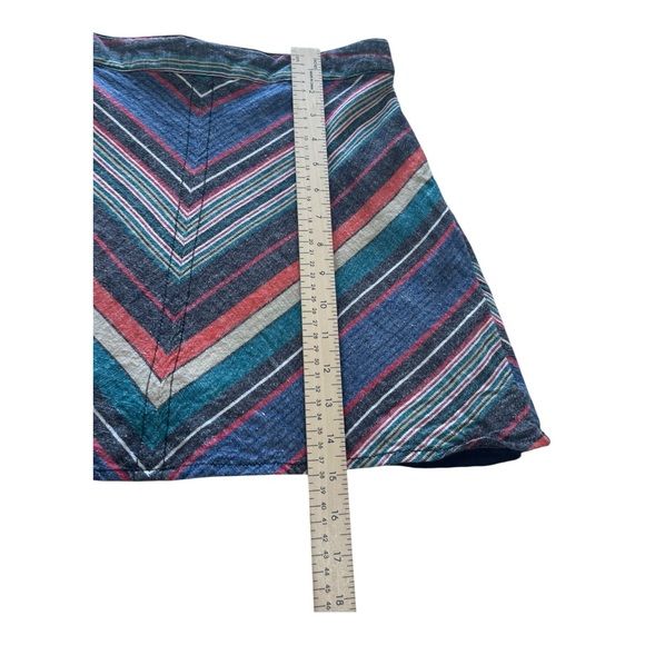 Free People Yours Truly Multicolor Chevron Stripe Mini Skirt Size 4 Boho Retro - Picture 5 of 9
